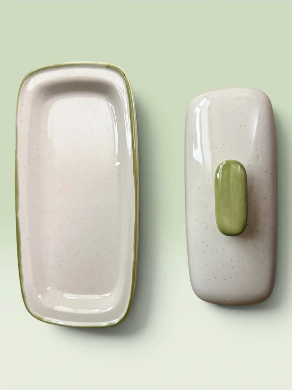 Vintage Country Casual Speckled Butter Dish